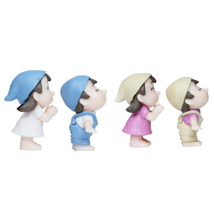 Miniature Toys - Set of 4 Small Boy Girl Couple ( Fairy garden accessories)