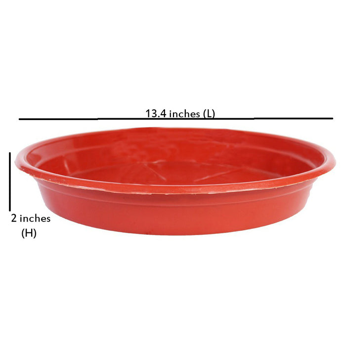 (Set of 4) 13 inch Terracotta plastic plate for pots (planter saucer)
