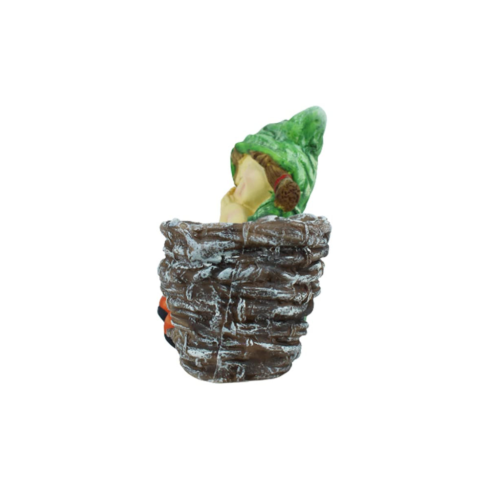 Girl with Pot for Garden and Balcony Decoration (Dark Green)