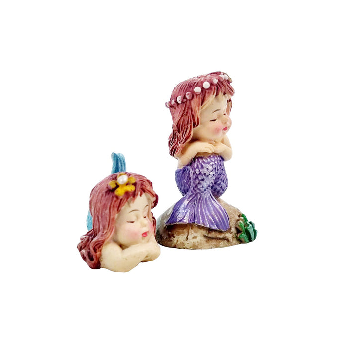 Miniature Toys : (2 Pc/Set) Mermaid Garden Bonsai Miniature for Decoration