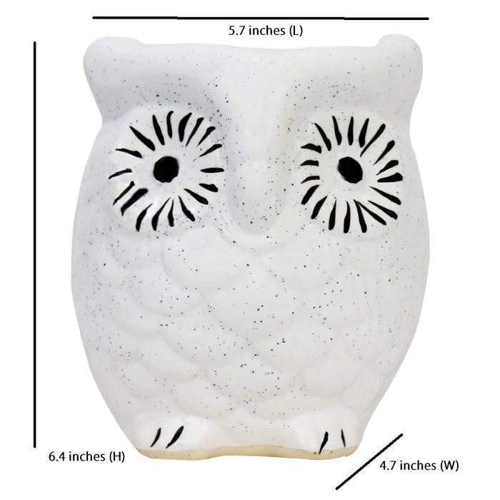 Ceramic New Owl Pot for Home Decoration (White) - Wonderland Garden Arts and Craft