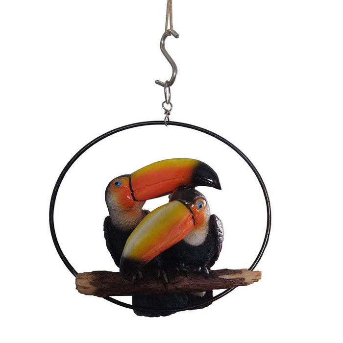 Toucans Statue in Ring for Home and Garden Decoration