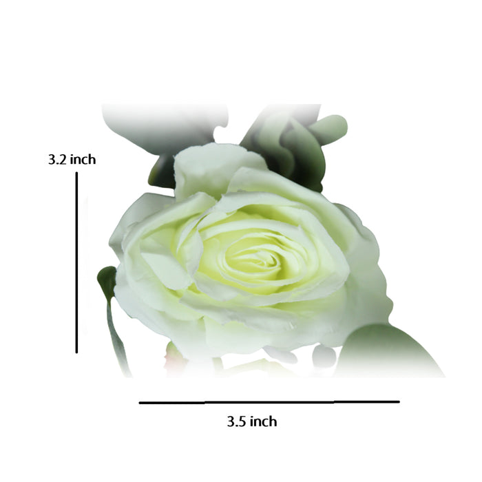 (Set of 2) Artificial Rose Flower String (White) for Home Décor.