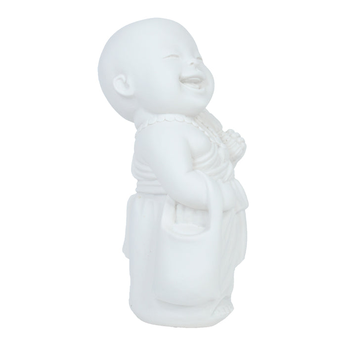 Big Monk Statue for Home and Garden Decoration (White )