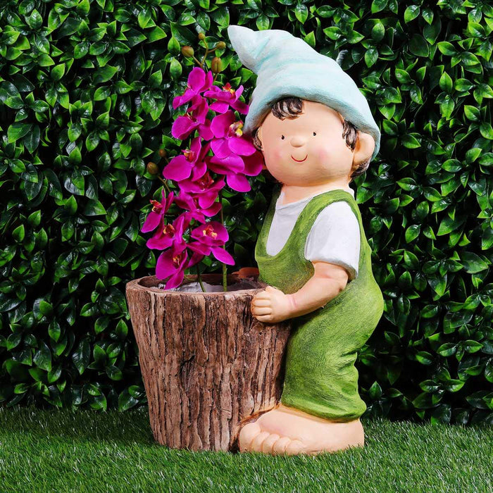 Tall Boy with Pot Planter for Garden Decoration