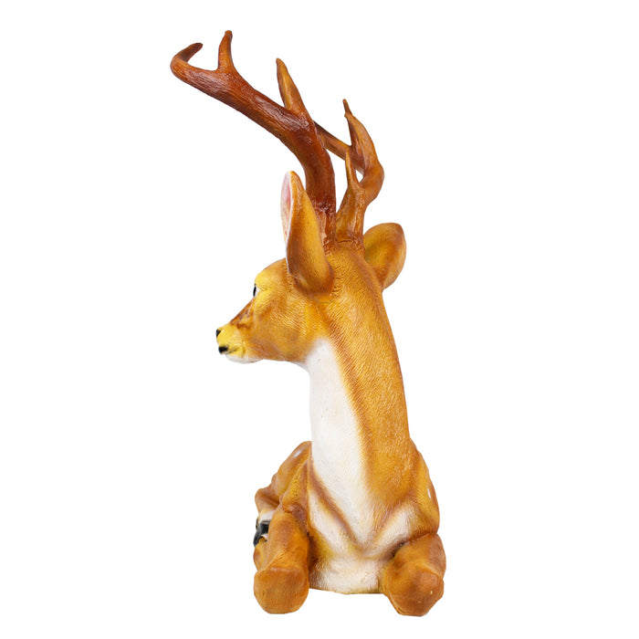 Deer with Horns Sitting for Balcony and Garden Decoration