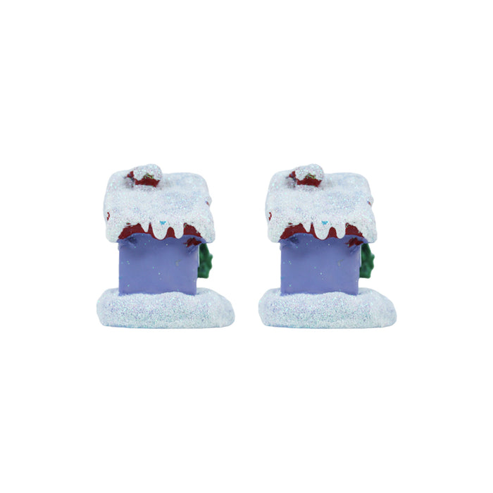 Miniature toys Set of 2 Snow House (Miniature Fairy Garden Accessoriesfor DIY tray garden Plant Décor)