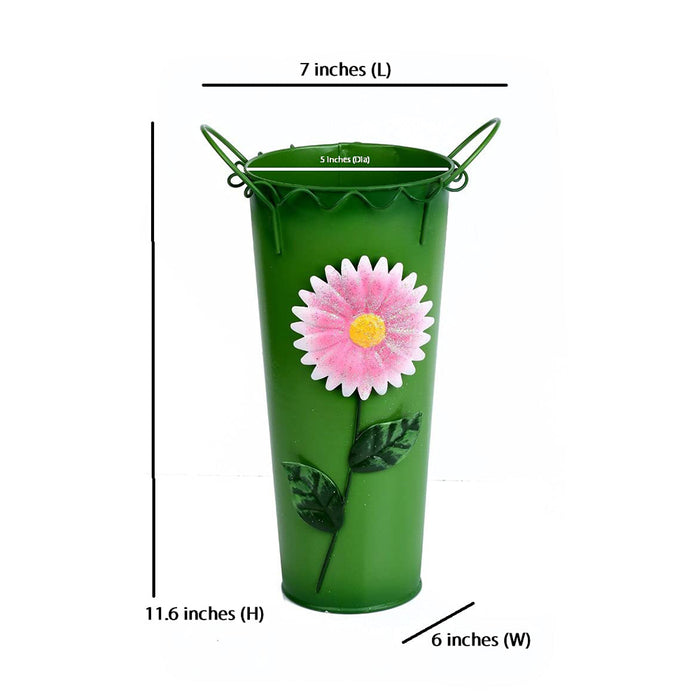 Flower Vase Buckets for Home Decoration (Green)