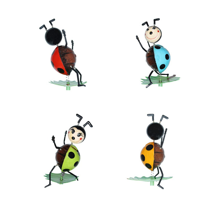 (Set of 4) Colourful Ladybug Garden Stake/Stick for Garden Decoration