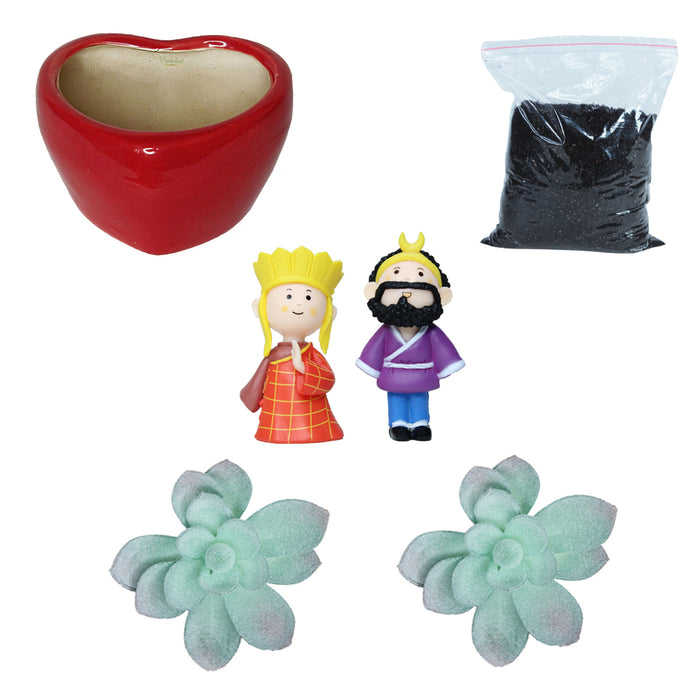 DIY Combo Set (Ceramic Pot, Miniatures and Artificial Succulents)