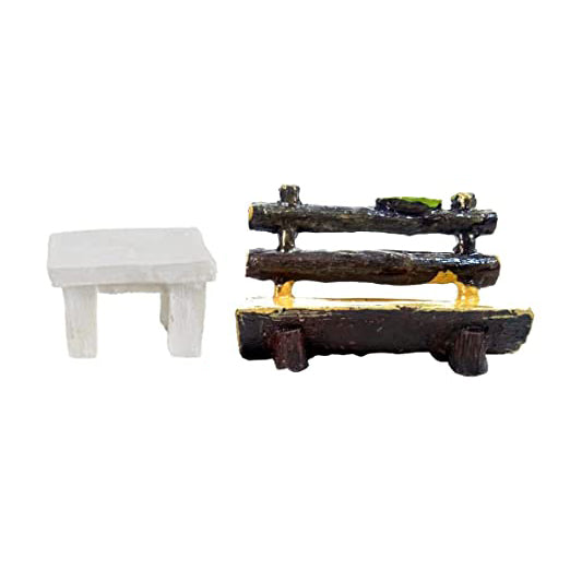 Miniature Toys : (2 Pc/Set) Table and Bench