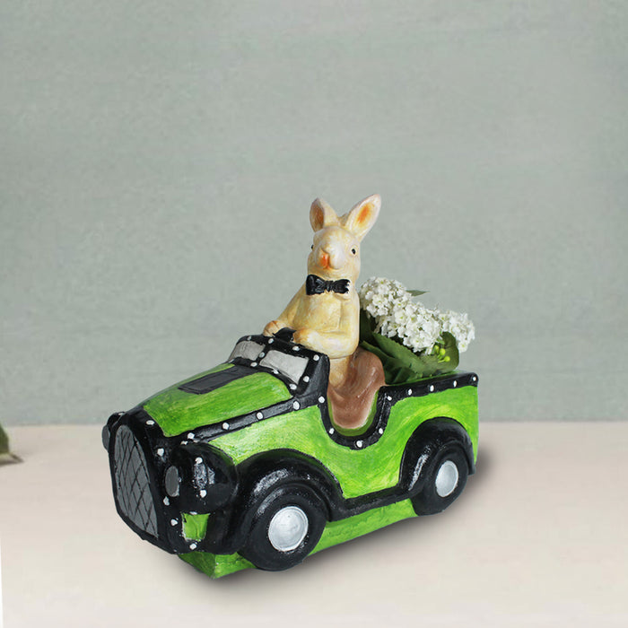 Bunny in car Planter for Balcony and Garden Decoration