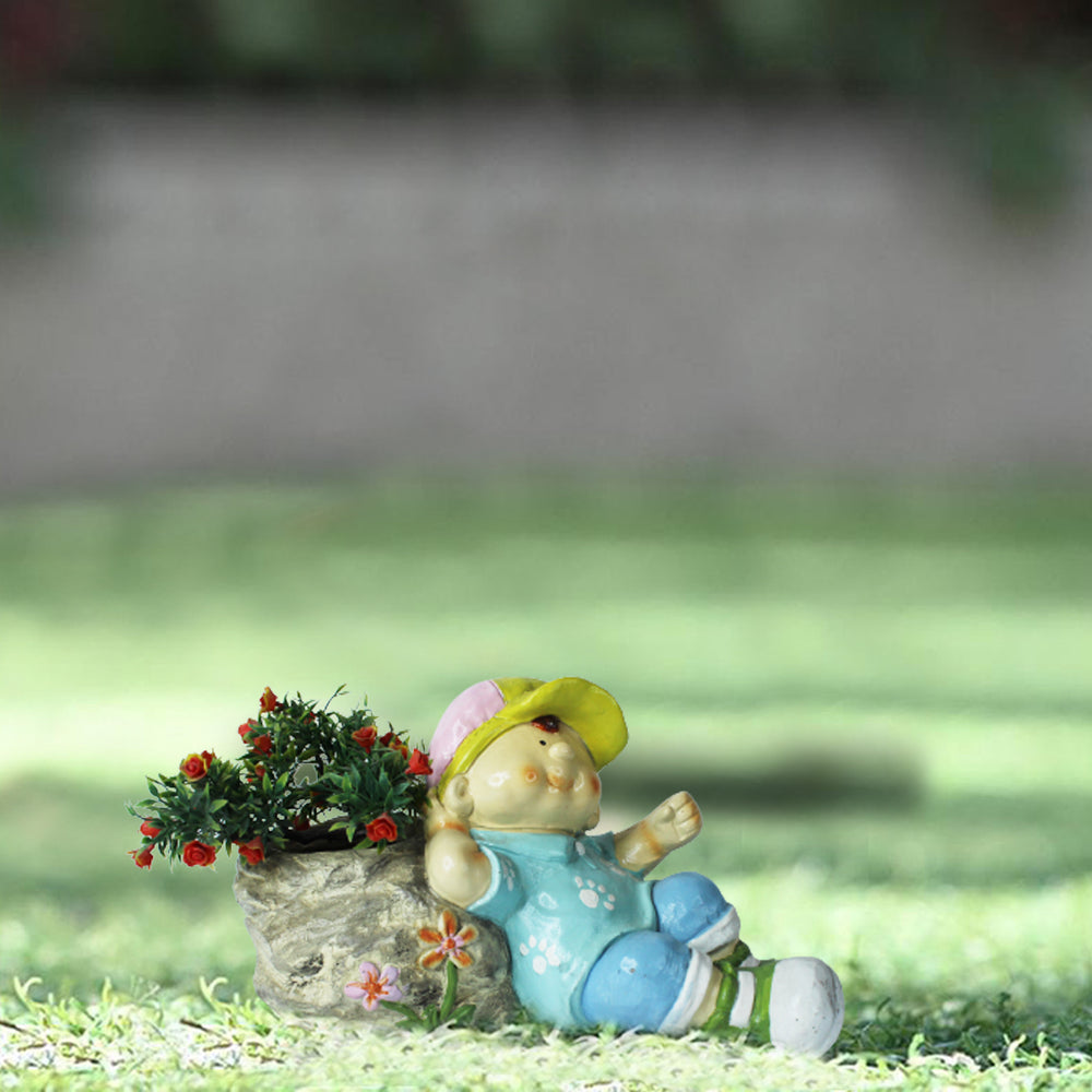 Boy Stone Planter for Garden and Balcony Decoration