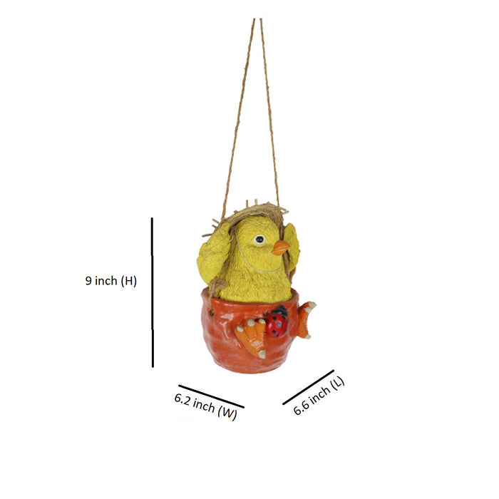 Hanging Chick Statue for Balcony and Garden Decoration