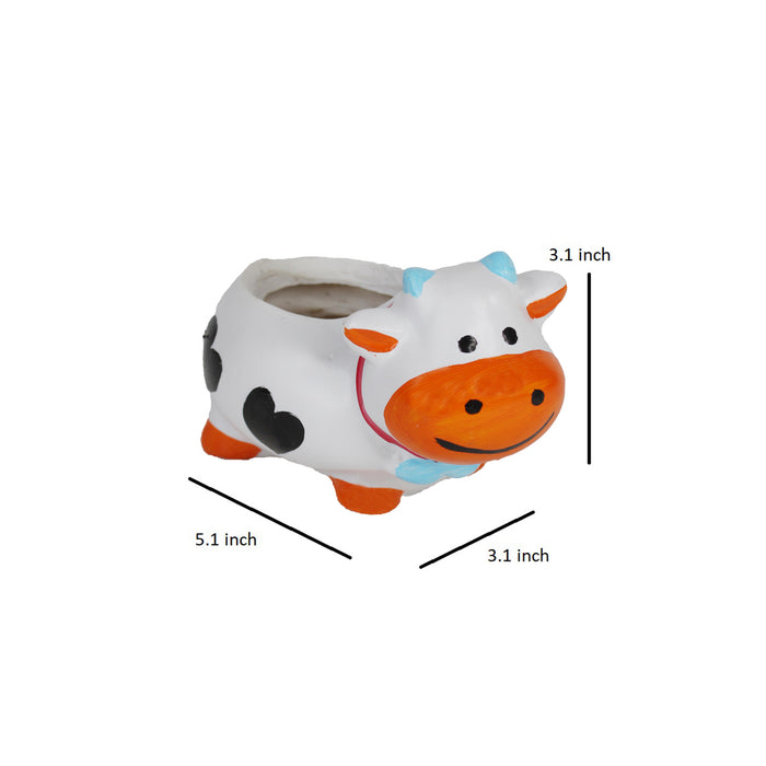Cow Succulent Pot for Home and Balcony Decoration (White)