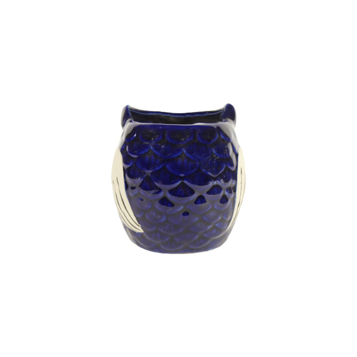 Ceramic New Owl Pot for Home Decoration (Dark Blue)