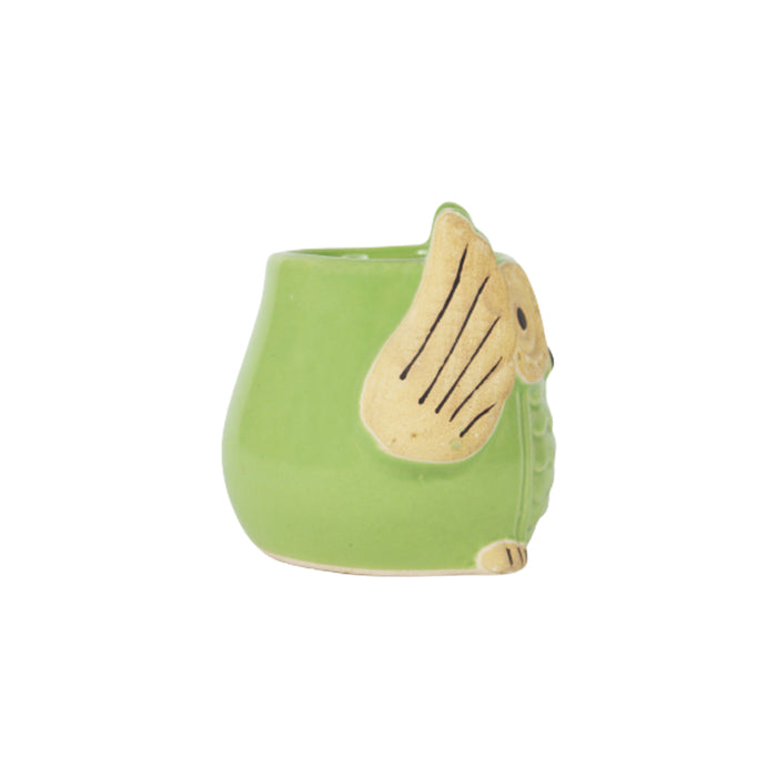 Ceramic Small Owl Flower Pot (Green)