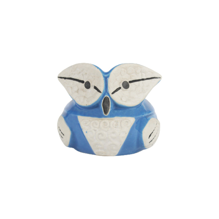 Ceramic New Owl Small Pot for Home Decoration (Blue)