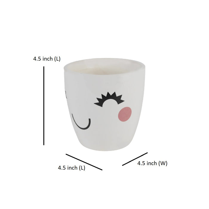 Ceramic Smiley Flower Pot for Home Decoration
