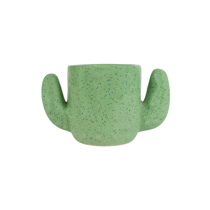 Ceramic Dotted Cactus Flower Pot (Green)
