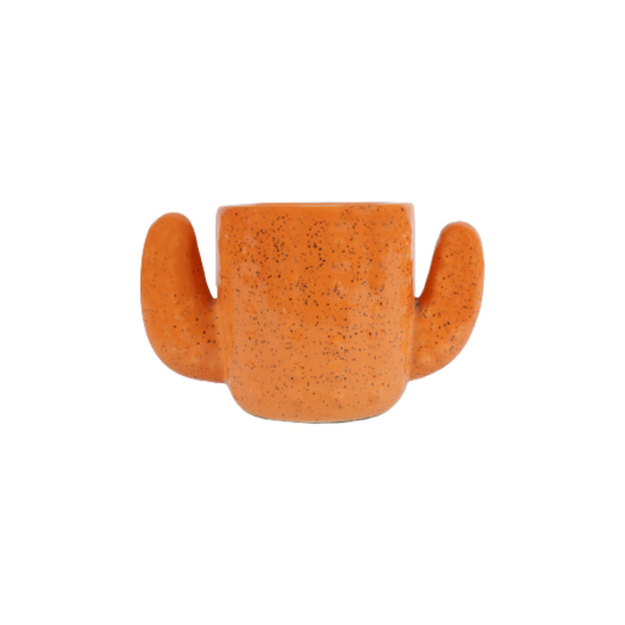 Ceramic Dotted Cactus Flower Pot (Orange)