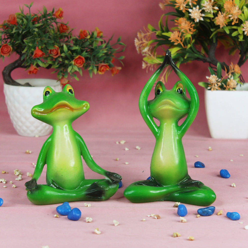 (Pack Of 2) 5.8 Inches Yoga Frog For Garden Or Home Decoration