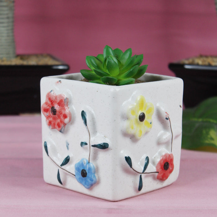 Ceramic Box Shaped Pot for Home Decorartion