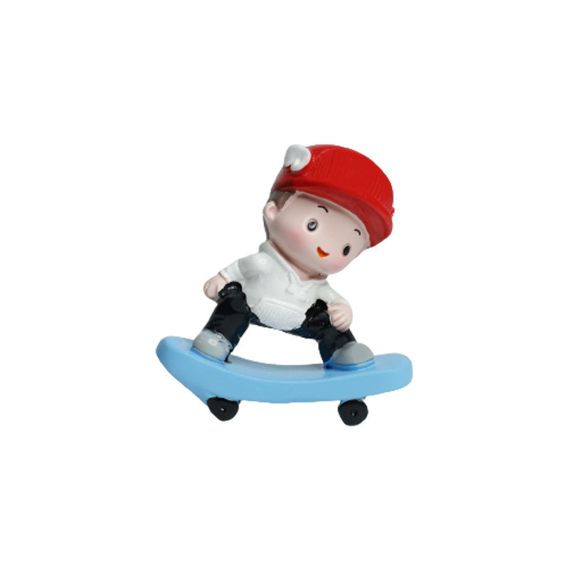 Single piece Boy on stake board Miniature