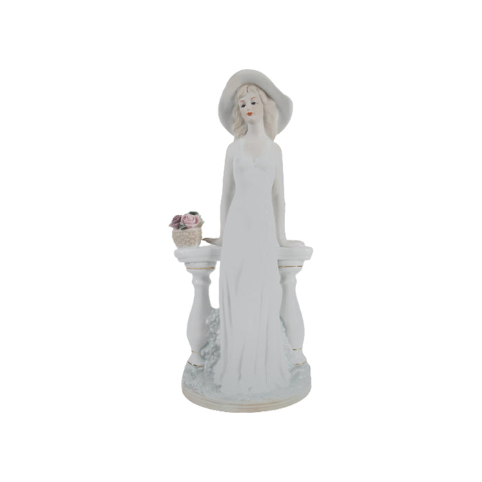 Victoria Lady fine porcelain figurine with pillars, showpiece, home décor