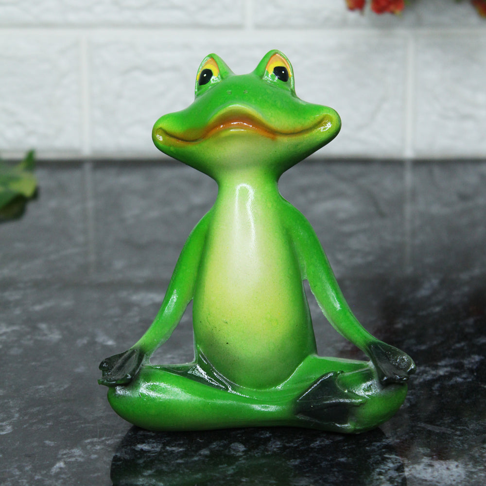 5.8 Inches Yoga Frogs Sitting For Home and Garden Decoration