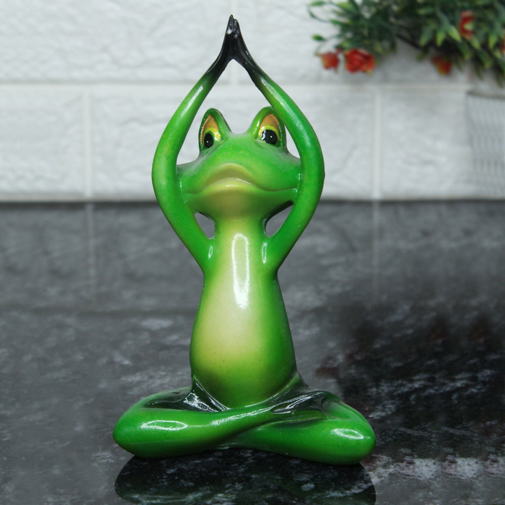 Resin Yoga Frog Hands Folding Statue for Decoration