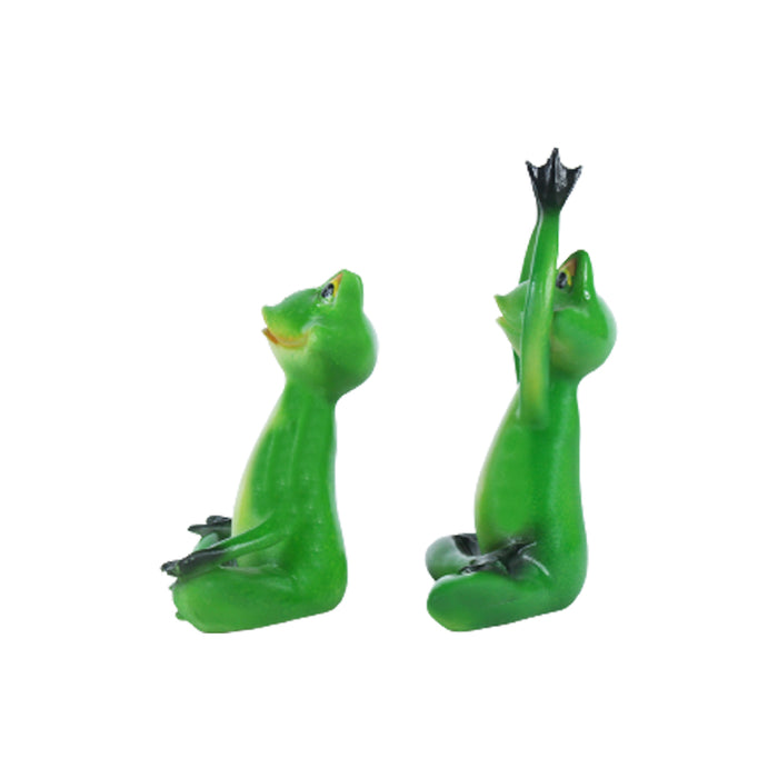 (Pack Of 2) 5.8 Inches Yoga Frog For Garden Or Home Decoration