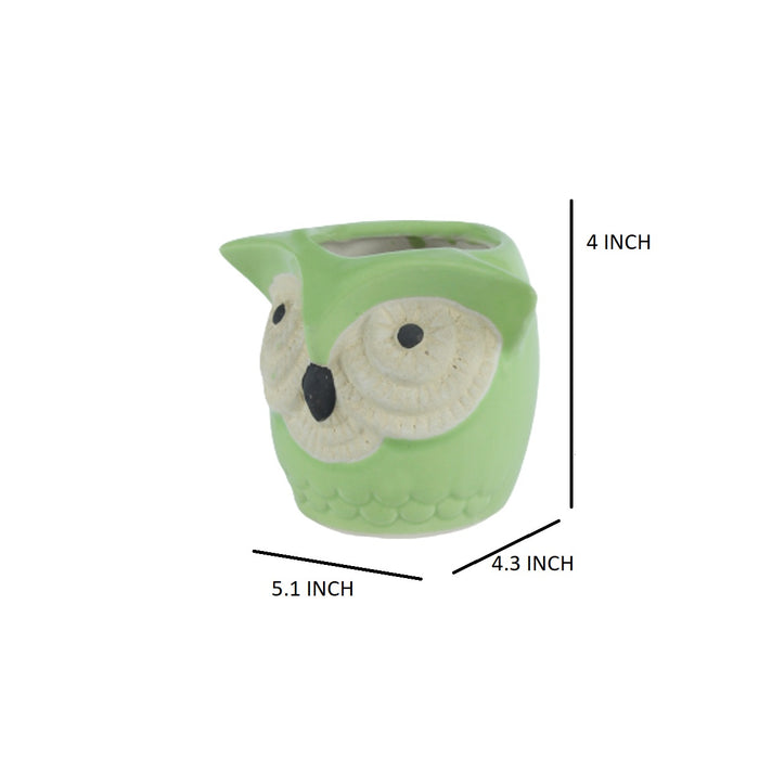Big Eyes Owl Green Ceramic Succulent Pot for Home Decoration - Wonderland Garden Arts and Craft