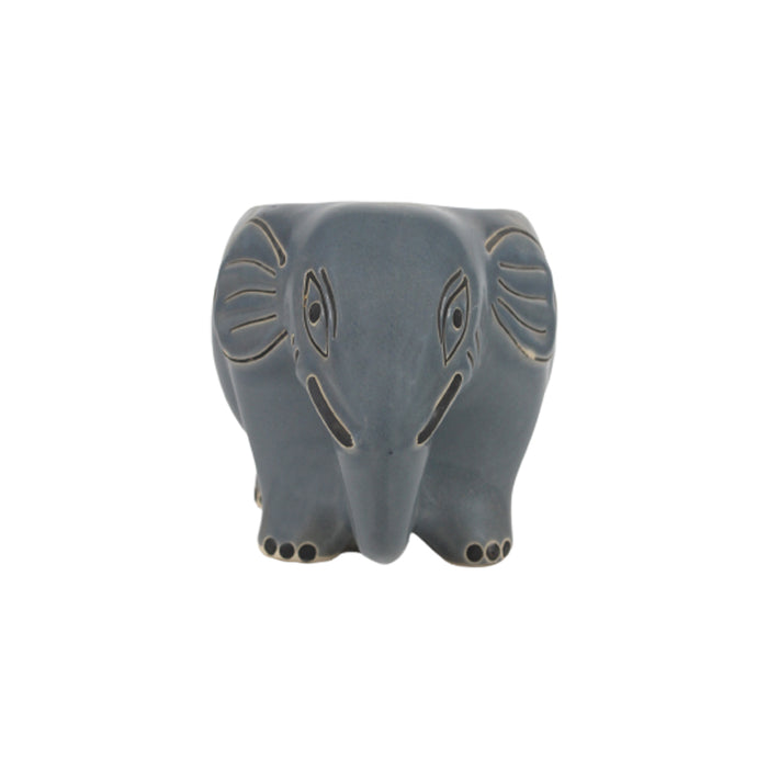 Ceramic New Elephant Flower Pot Planter (Grey)