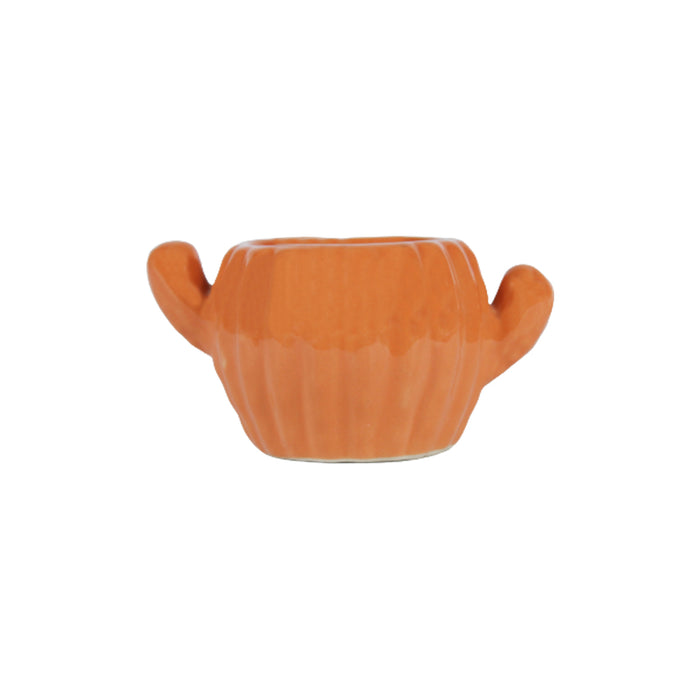 Cactus Shape Ceramic Pot for Home and Garden Decoration (Orange)