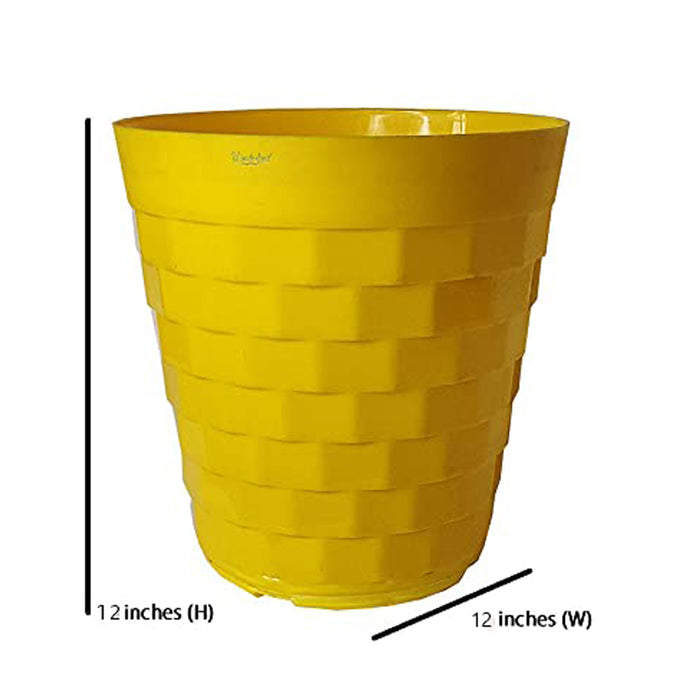12 inches Brix Pots Outdoor Pots  (Single) (Yellow)