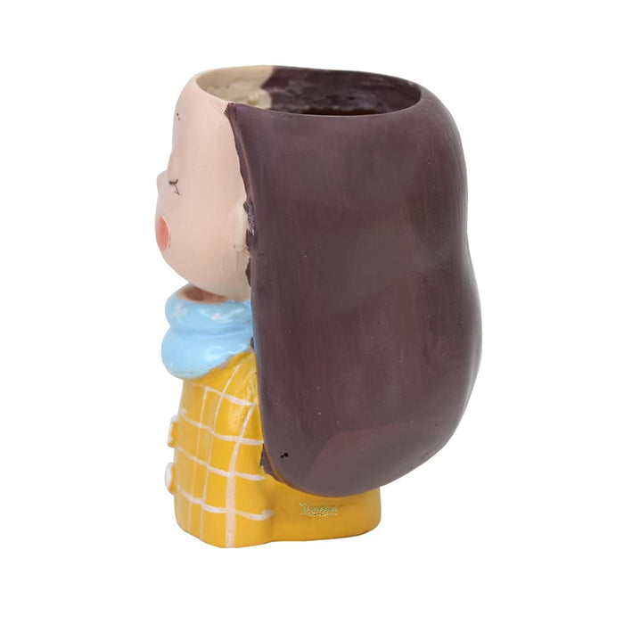 Girl with Muffler Succulent Pot for Home and Balcony Decoration