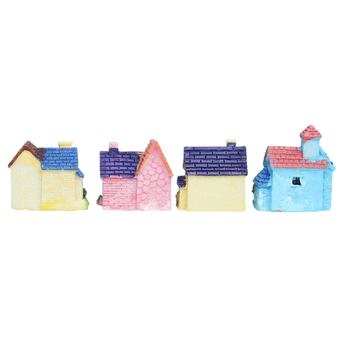 Miniature Toys - Wonderland Miniature Toys - Set of 4 Small Colourful Houses ( Fairy garden accessories)