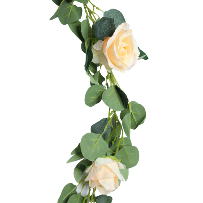 Wonderland Set of 2 Artificial Rose Flower String (Peach) for home and garden décor
