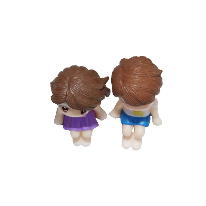 Miniature Couple Set for Miniature Garden Decor (Bonsai , Plant décor, Miniature Toys) (Kids in Uniform)