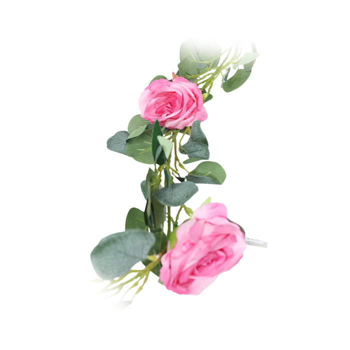 (Set of 2) Artificial Rose Flower String (Pink) for Home Décor