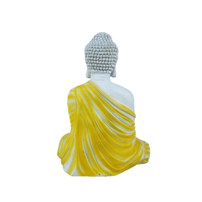 14 inches Buddha Statue for Home and Garden Decoration (Yellow)