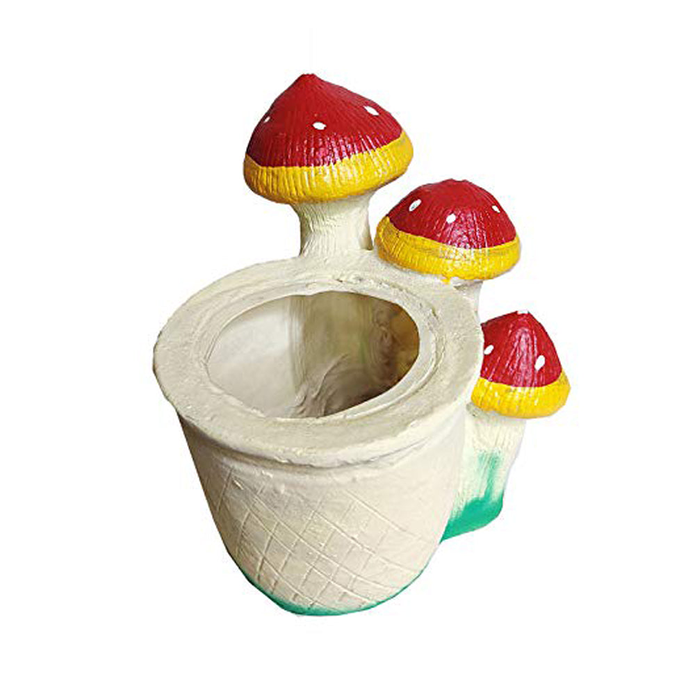 Mushroom Pot for Small Plants and Succulents (Red)- Resin