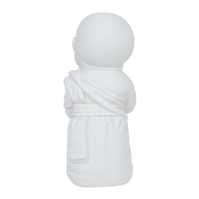 Big Monk Statue for Home and Garden Decoration (White)