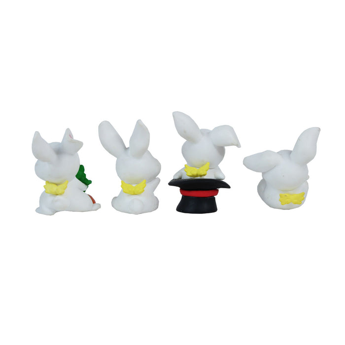 Miniature Resin Bunnies with Ears Up Fairy Garden Toys Accessories (Standard Size) -Set of 4 - Wonderland Garden Arts and Craft