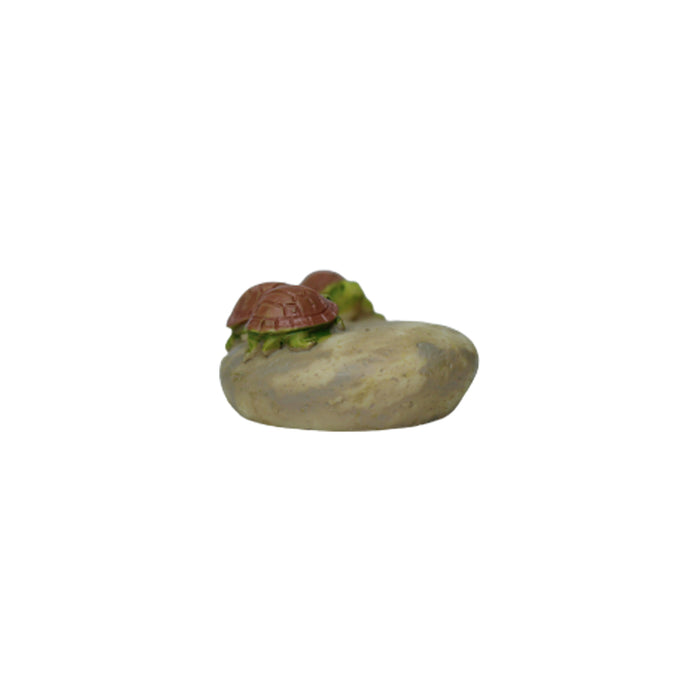 Miniature toys Set of 2 Tortoise on stone (Miniature Fairy Garden Accessoriesfor DIY tray garden Plant Décor)