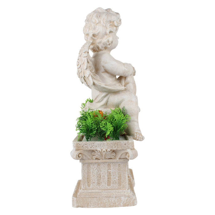 Angel with Two Pot Planter for Garden Decoration
