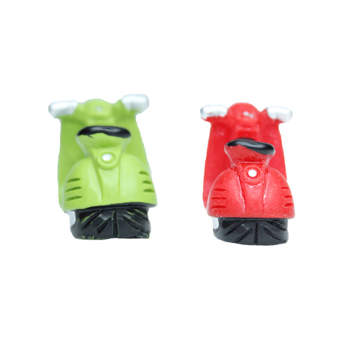 Miniature Toys - Set of 2 Scooter (Red & Green) ( Fairy garden accessories)