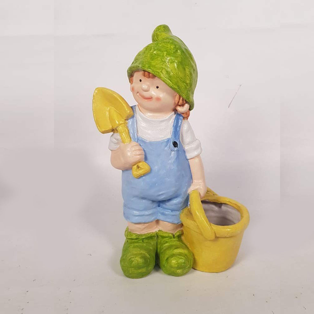 Boy with Bucket & Spade Pot for Garden Decoration