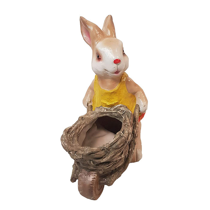 Bunny Push Trolley with Pot Planter for Garden Decoration (Medium)